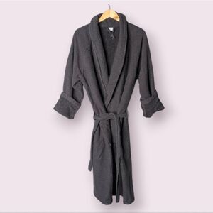Restoration Hardware Charcoal Grey Turkish Cotton Terry Unisex Spa Robe Size XL